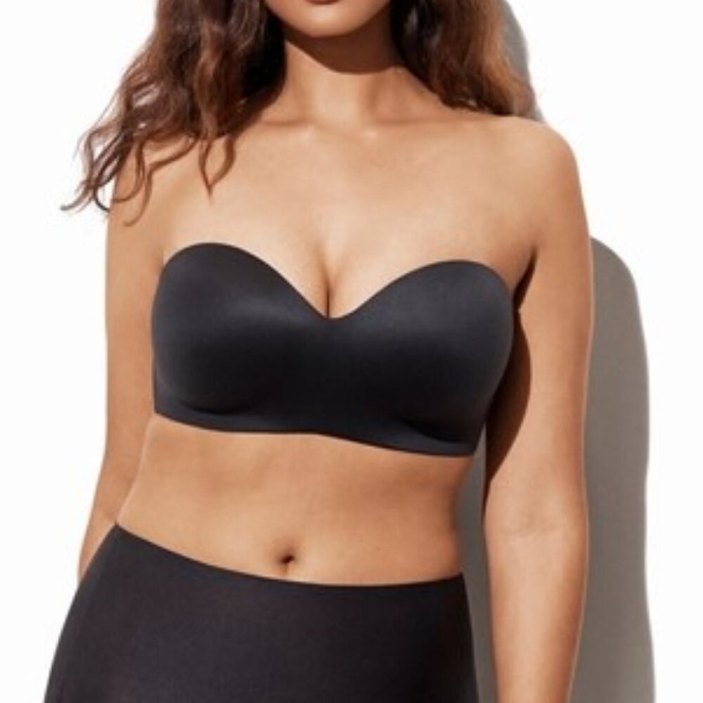 Wacoal Seamless Black Strapless Bra 34DDD Full Support Holiday Wear